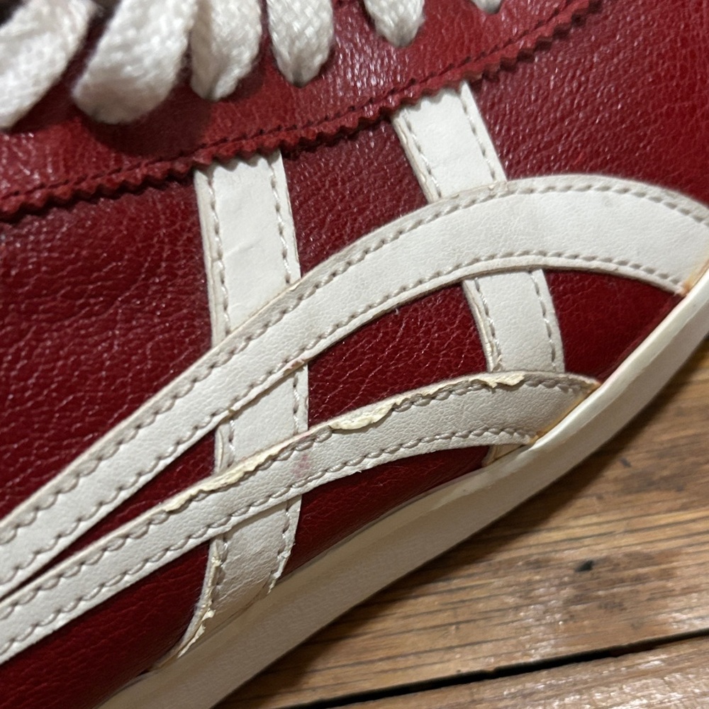 Red Leather Japanese onitsuka tiger asics sneakers men’s - Picture 11 of 12
